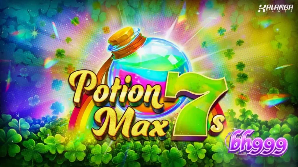 Potion Max 7s স্লট গেমের রঙিন এবং আইরিশ থিমযুক্ত ইন্টারফেসের দৃশ্য